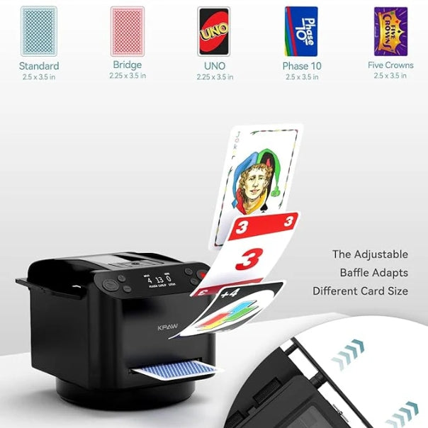2-in-1 Automatic Card Shuffler & Dealer-Includes 4 CardDrawing Remotes  Game Night Gadget